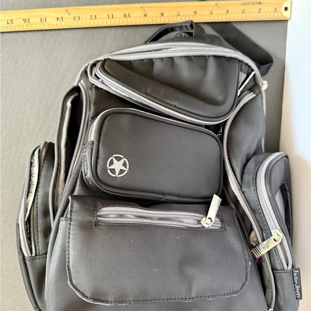 Sleek Black Multi-Pocket Baby Diaper Backpack black